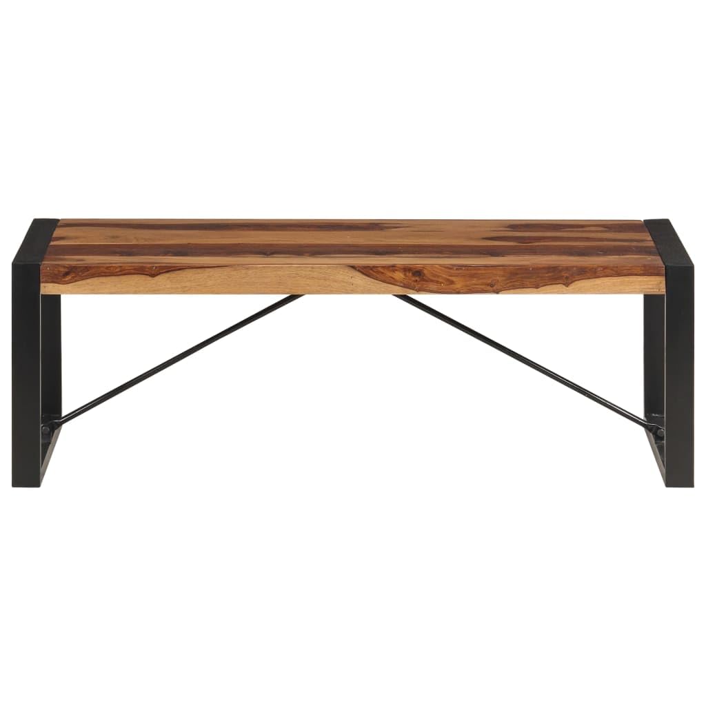 Solid Sheesham Wood Coffee Table with Steel Legs C341423