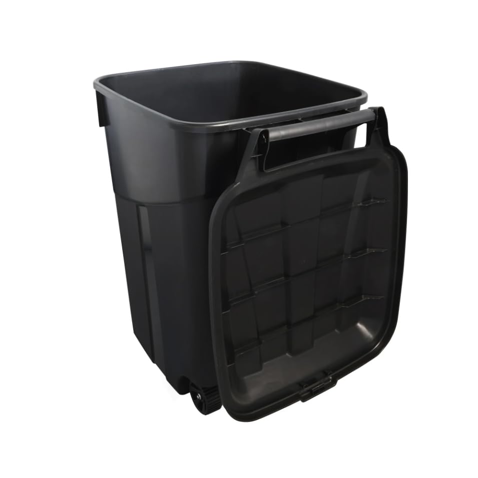 45 Gallon Heavy Duty Plastic Trash Cans with Wheels F56483