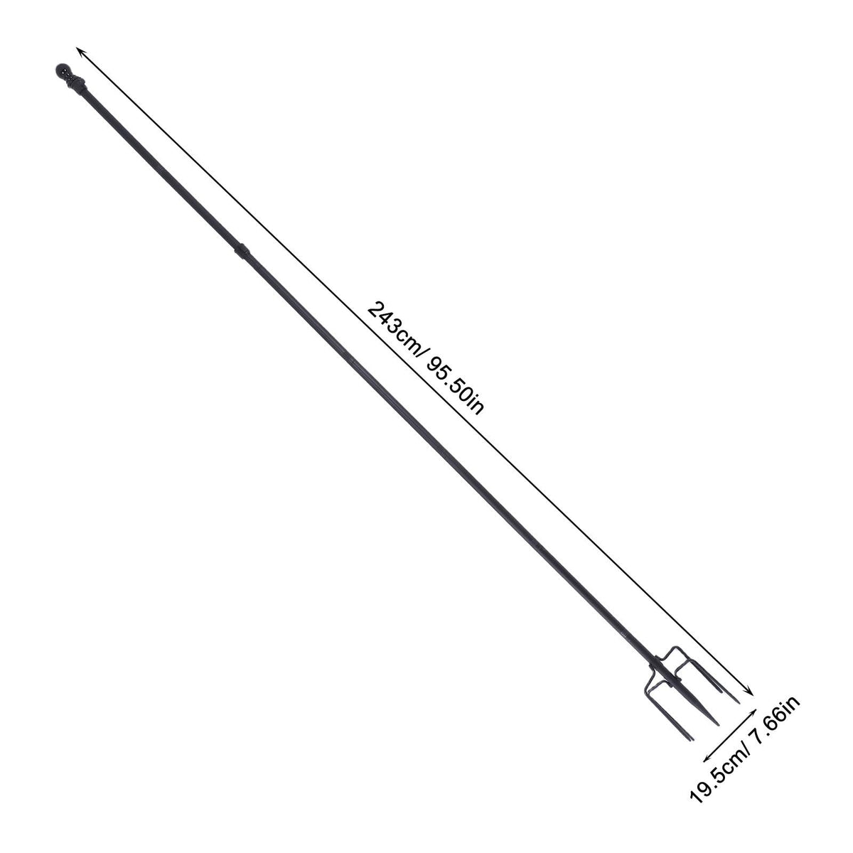 Heavy Duty Stainless Steel In Ground Flag Pole with 5 Prongs Base Y143