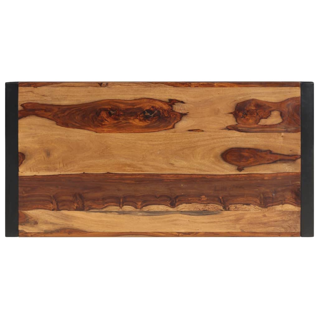 Solid Sheesham Wood Coffee Table with Steel Legs C341423