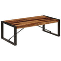 Solid Sheesham Wood Coffee Table with Steel Legs C341423