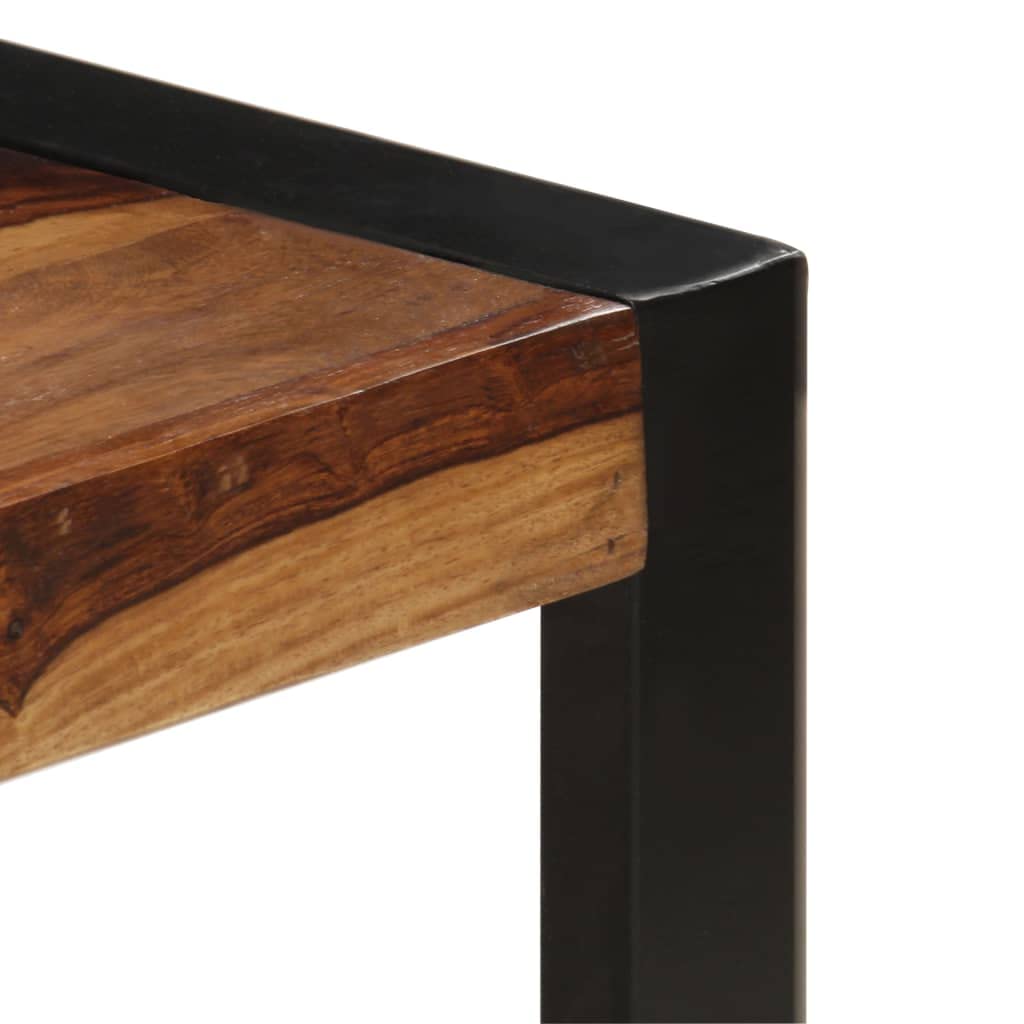 Solid Sheesham Wood Coffee Table with Steel Legs C341423