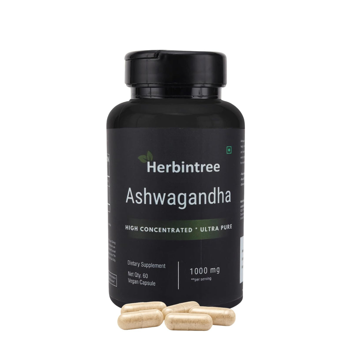 Ashwagandha 1000mg Vegan Non-GMO 60 Veg Capsules E26312