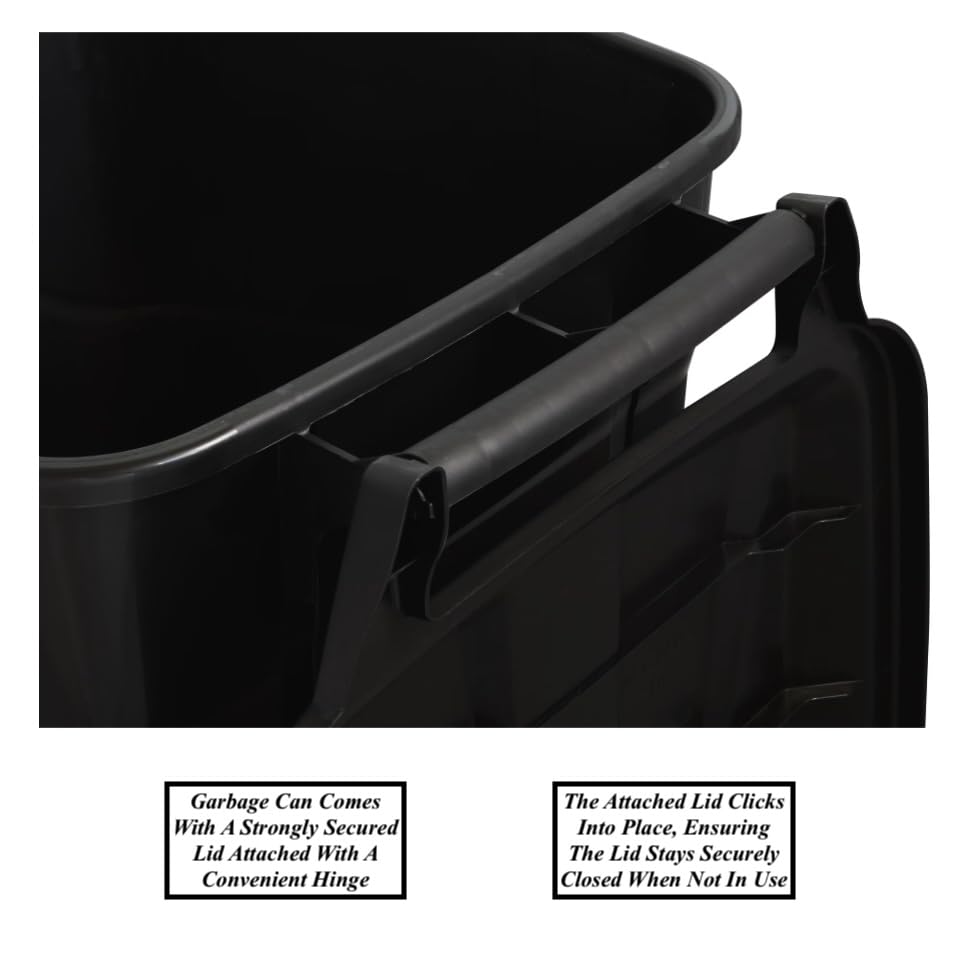 45 Gallon Heavy Duty Plastic Trash Cans with Wheels F56483