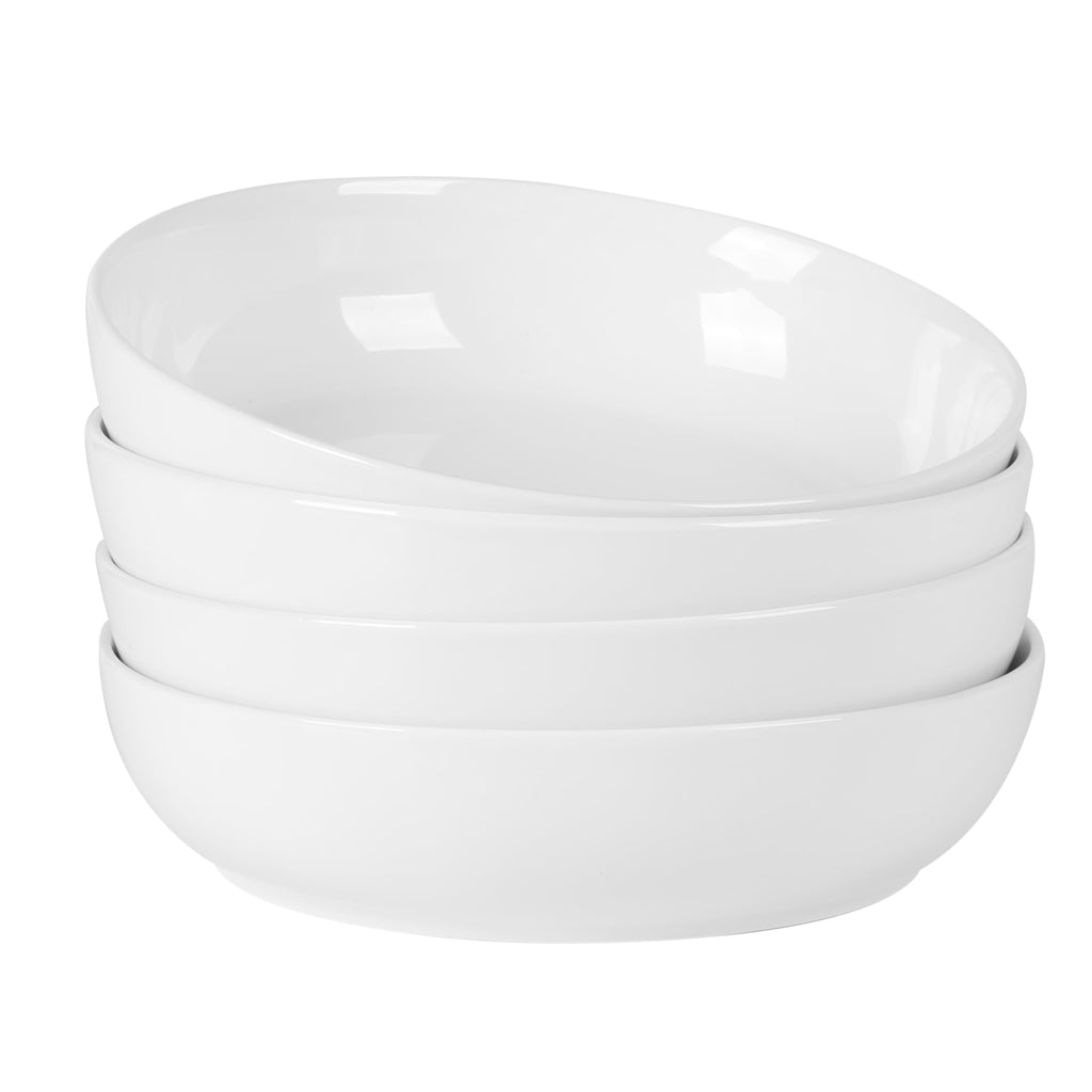 4-Piece 41oz Porcelain Ceramic Salad Bowls Set White Z119