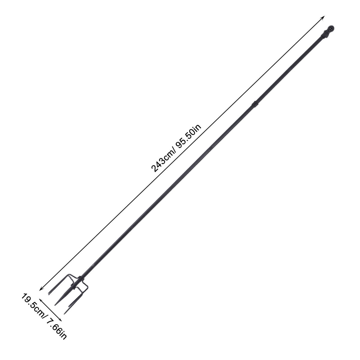 Heavy Duty Stainless Steel In Ground Flag Pole with 5 Prongs Base Y143