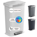 13.2 Gal Step Pedal Kitchen Trash Can with Odor Filter, White Plastic N1259