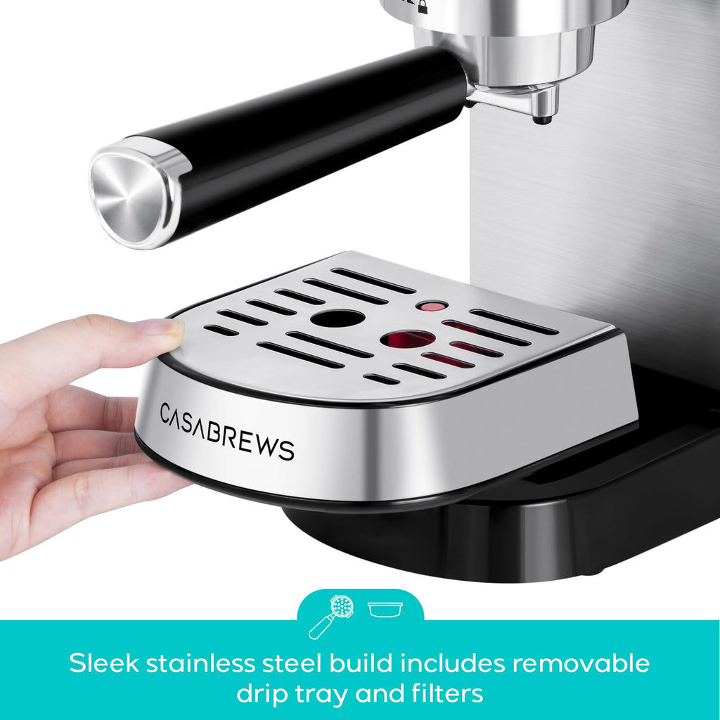 Compact Espresso Machine with Milk Frothing Steam Wand A59440