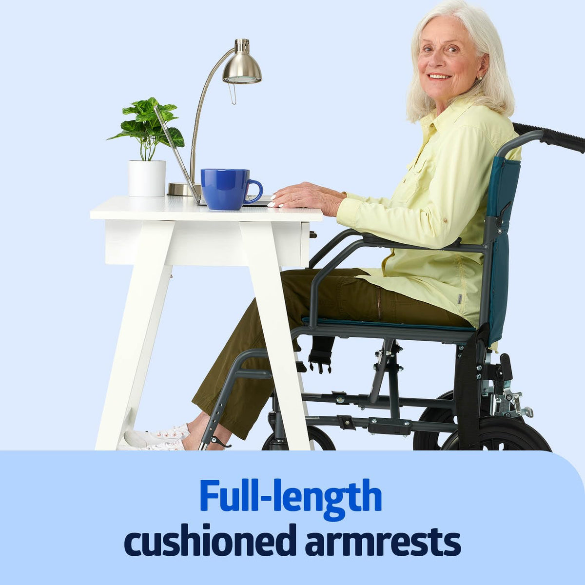 Folding Steel Transport Wheelchair with 12-Inch Wheels R510
