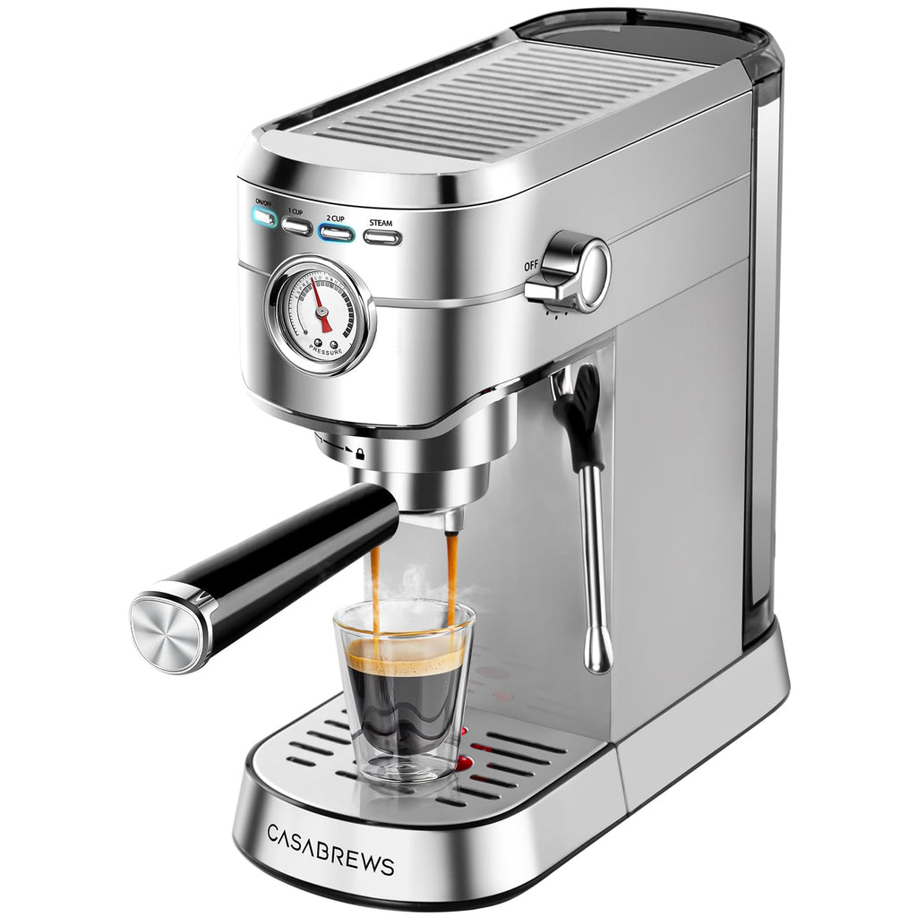 Compact Espresso Machine with Milk Frothing Steam Wand A59440