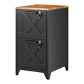 Black 2 Drawer Steel File Cabinet with Lock W41844