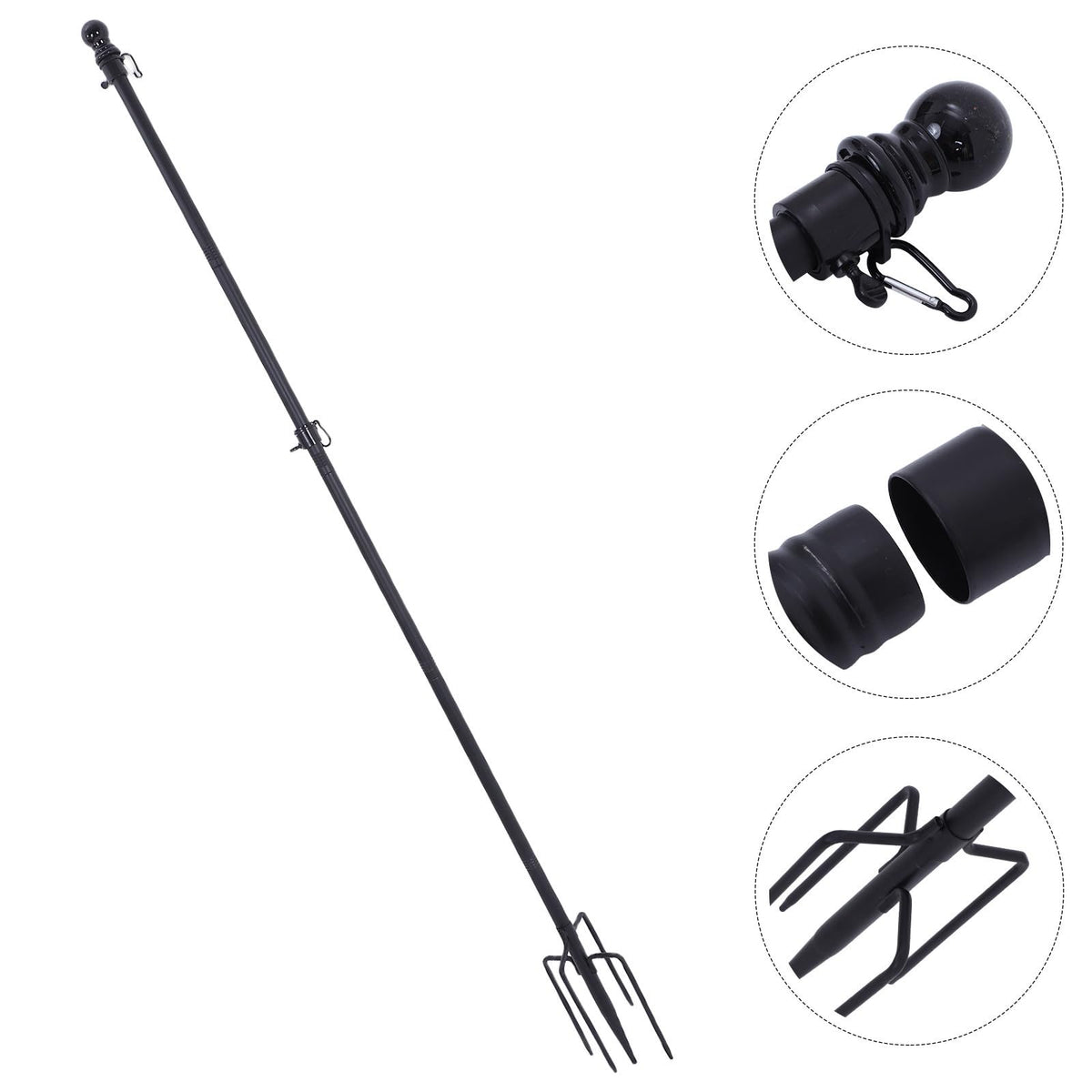 Heavy Duty Stainless Steel In Ground Flag Pole with 5 Prongs Base Y143