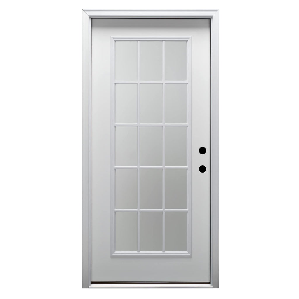 Steel Primed Left Hand In-Swing 15 Lite Clear Glass Front Door Z877862