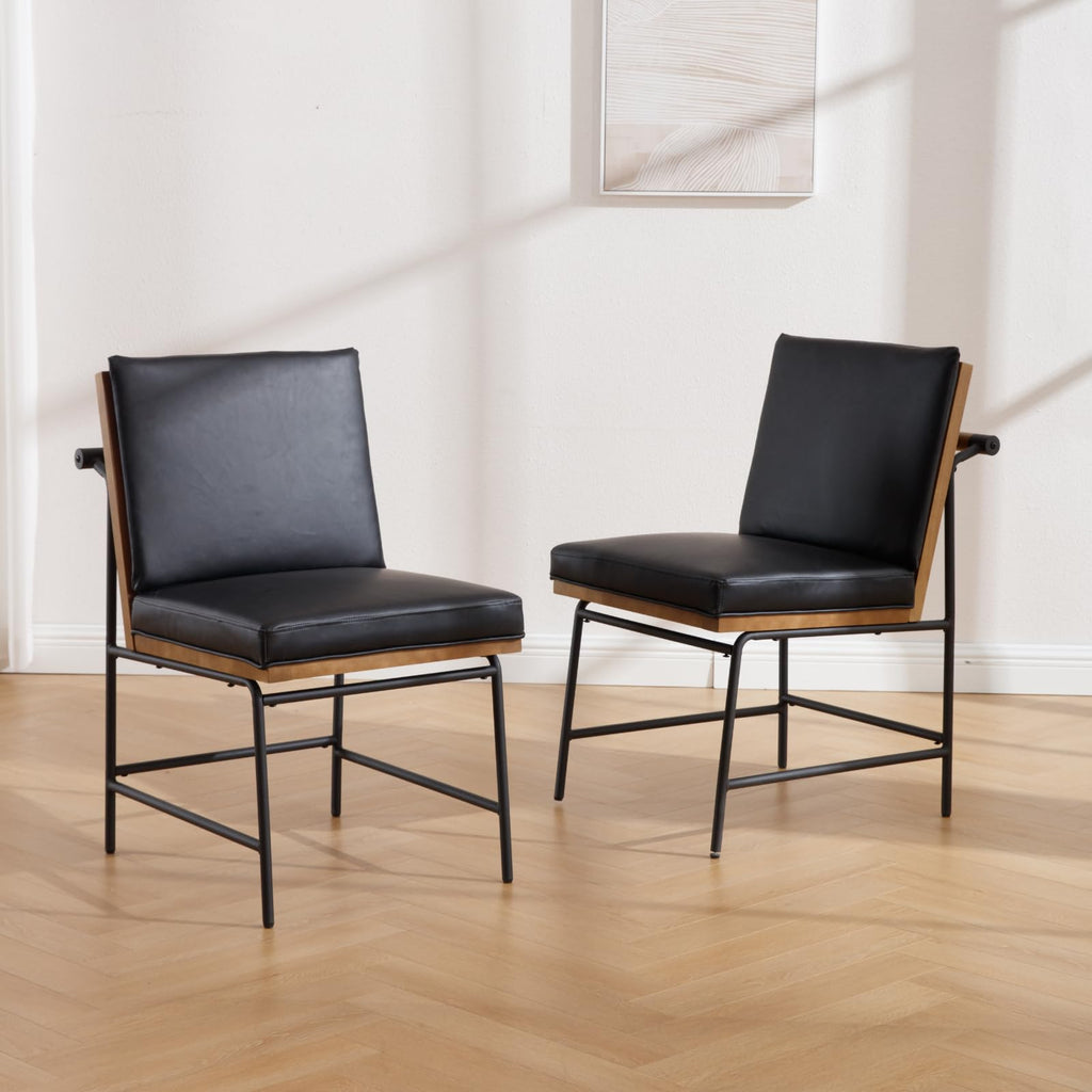 Black PU Dining Chairs Set of 2 I902