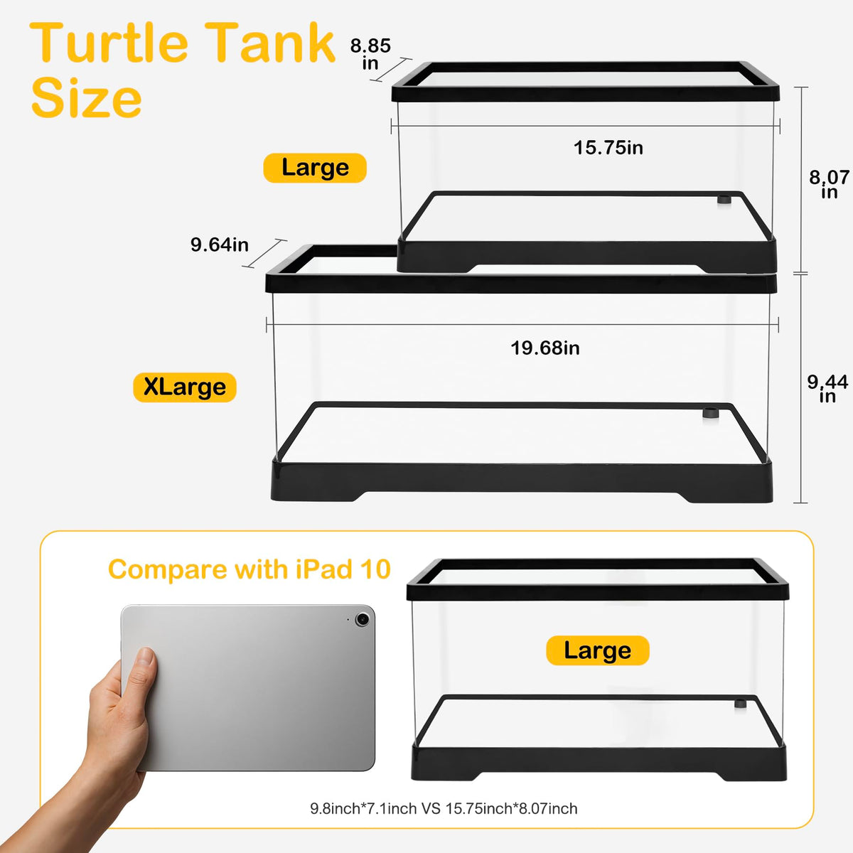 Turtle Tank Kit with Heat Lamp, Filter, UVB Lamp, Plants, Basking Platform H165