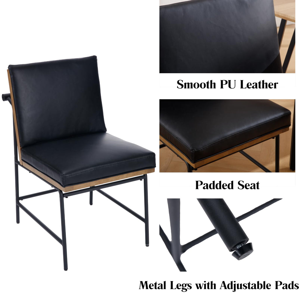 Black PU Dining Chairs Set of 2 I902