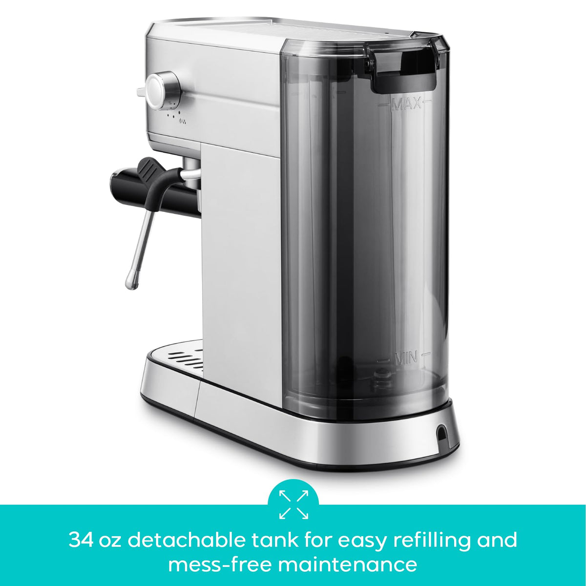Compact Espresso Machine with Milk Frothing Steam Wand A59440