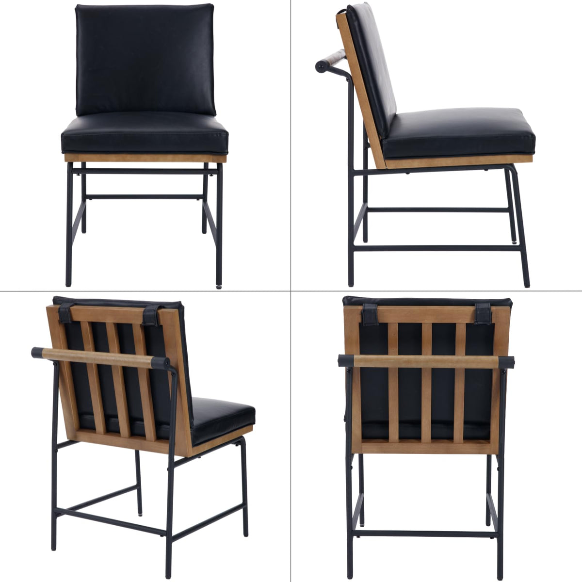 Black PU Dining Chairs Set of 2 I902