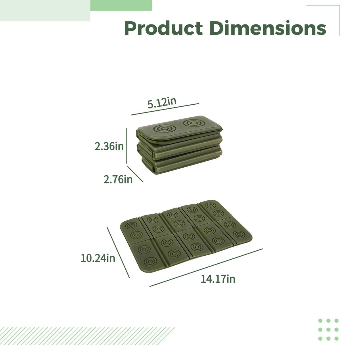 2 Pcs Waterproof Folding Foam Seat Cushion V660328