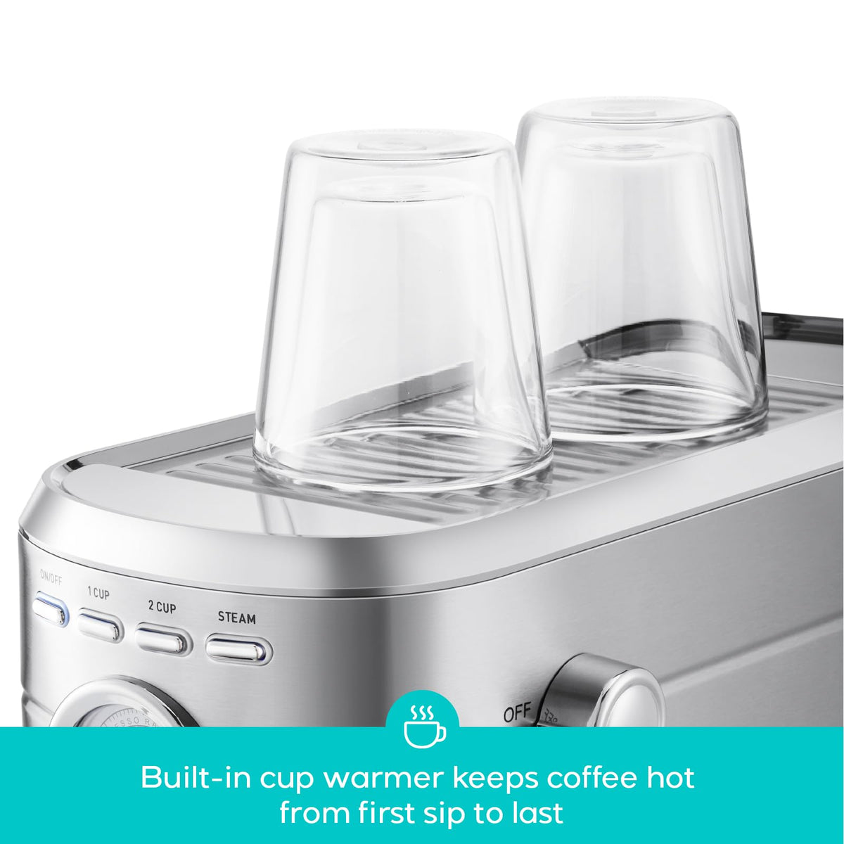 Compact Espresso Machine with Milk Frothing Steam Wand A59440