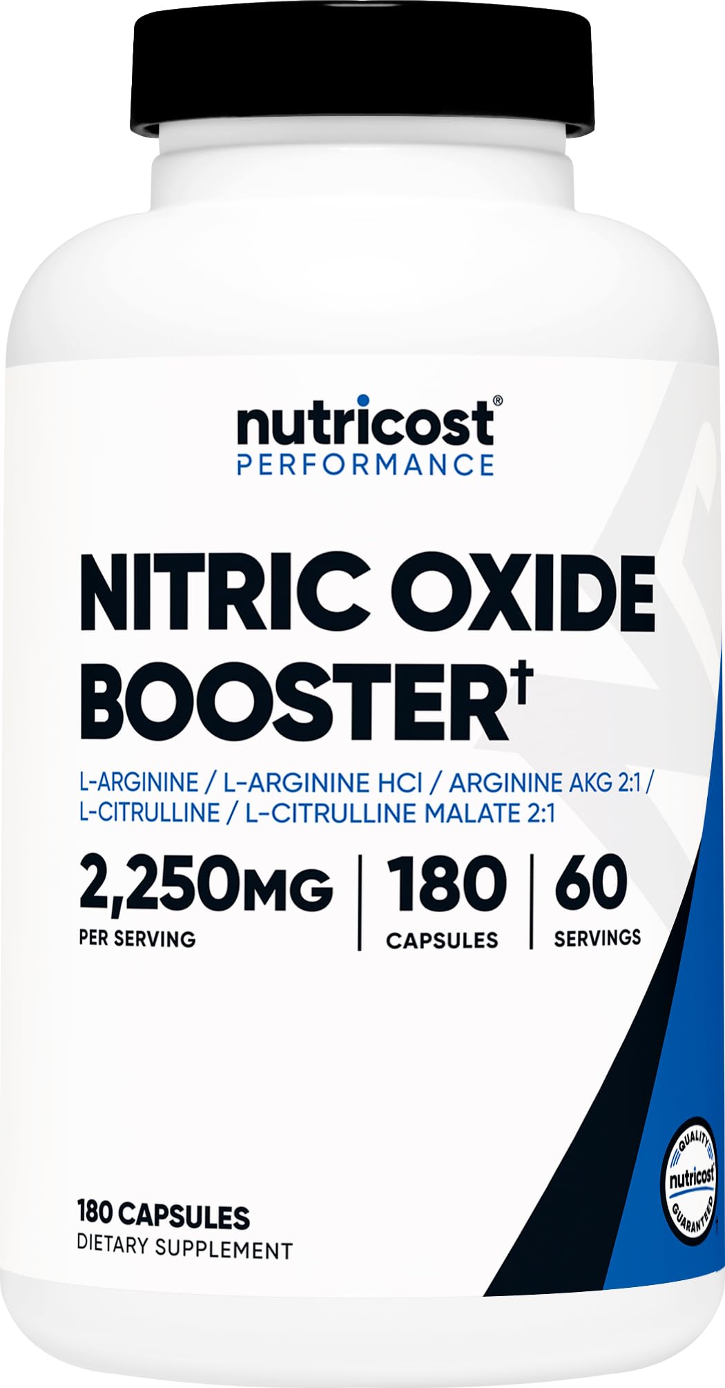 Nitric Oxide Booster 2250mg 180 Capsules Gluten Free E810