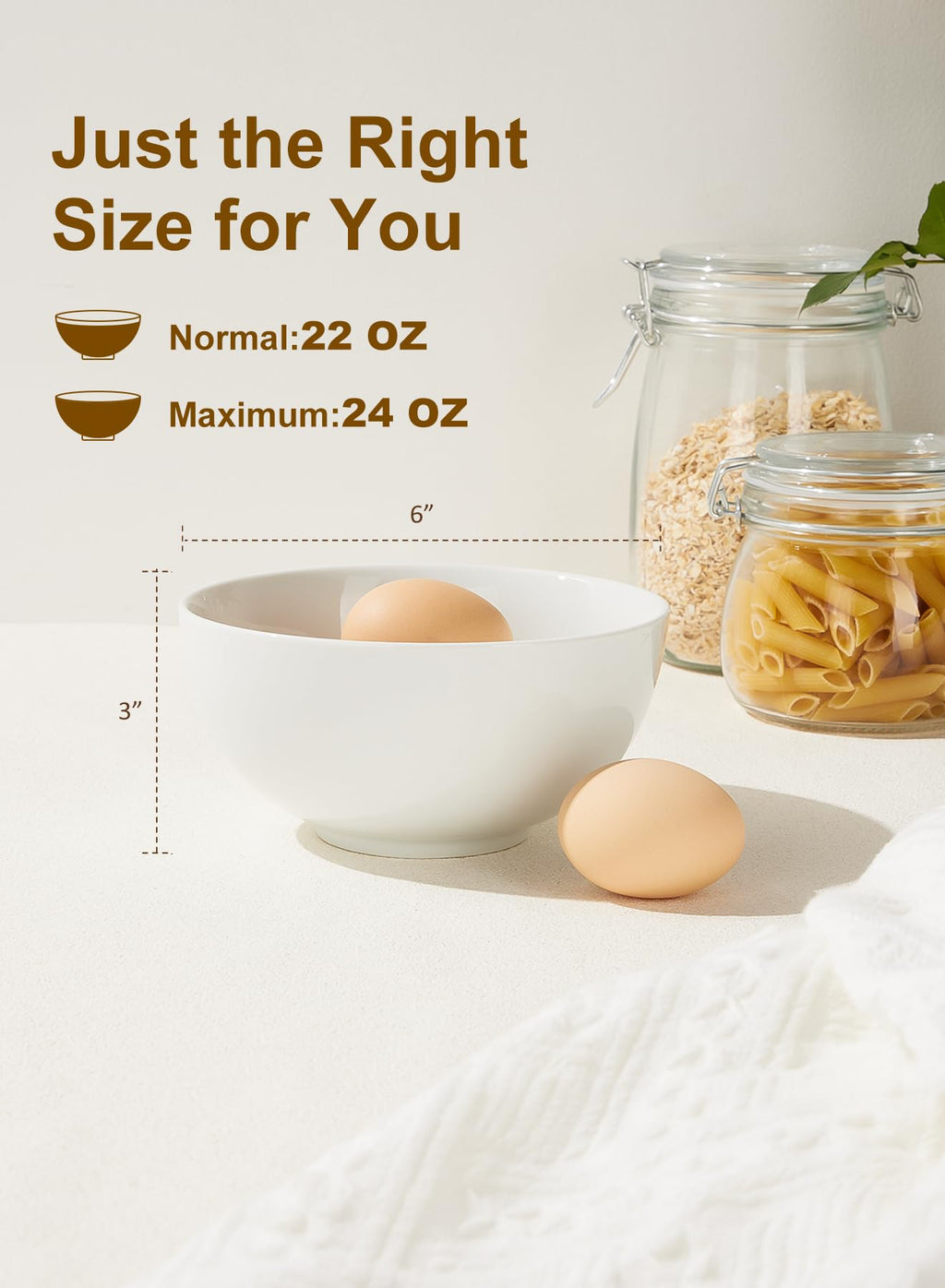White Ceramic Bowls Set of 4 Z91630