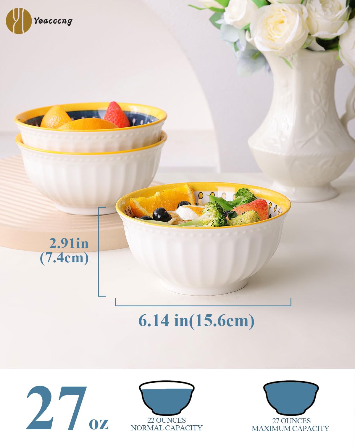 Bohemian Ceramic Bowls Set of 4 L62718