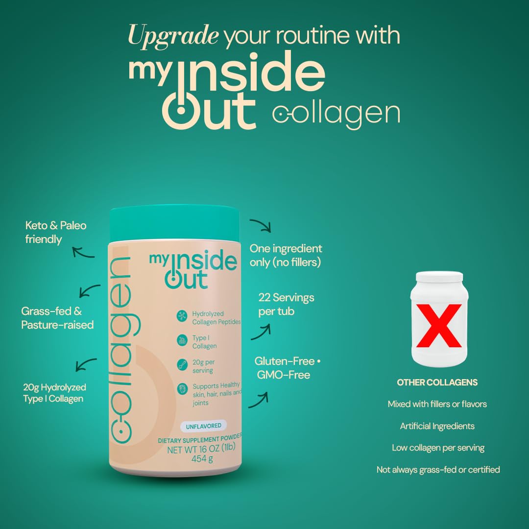 Hydrolyzed Bovine Collagen Peptides Powder, Grass Fed, Unflavored, 16 oz N907337