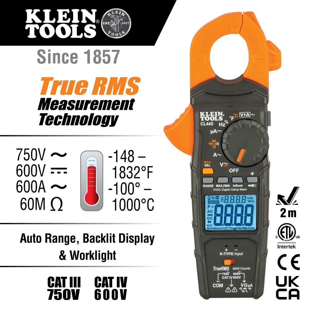 Auto-Ranging TRMS HVAC Clamp Meter X3567