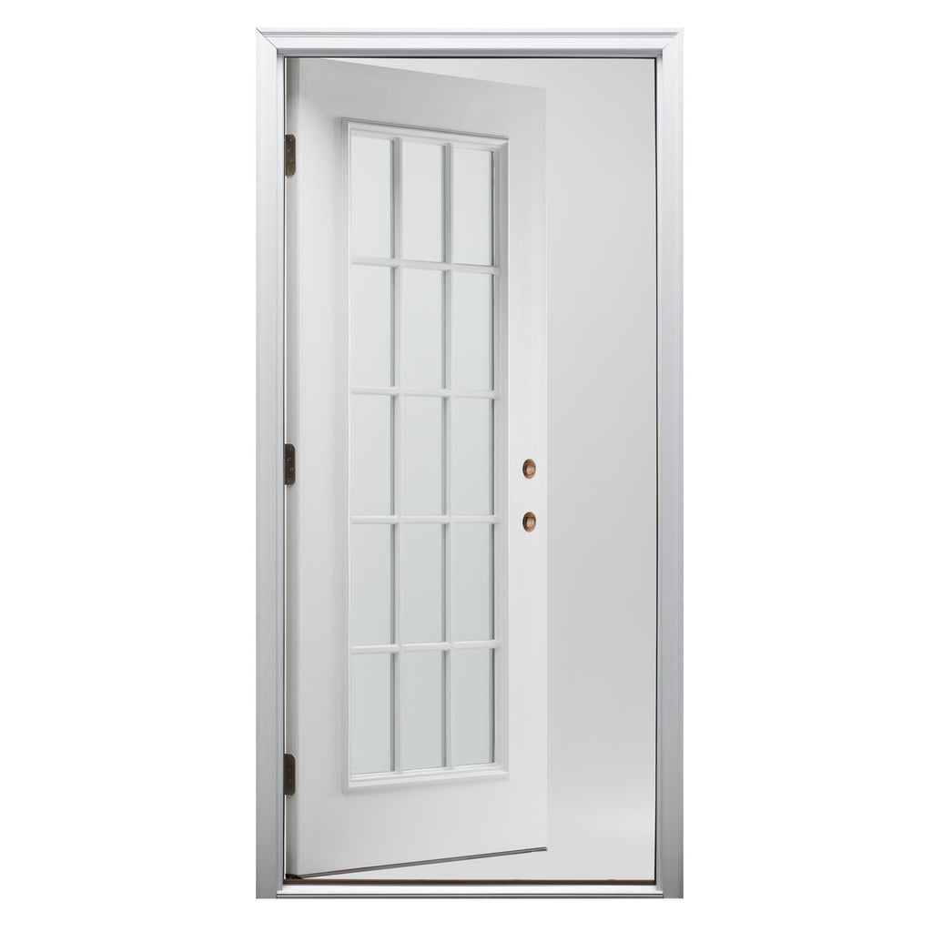 Steel Primed Left Hand In-Swing 15 Lite Clear Glass Front Door Z877862