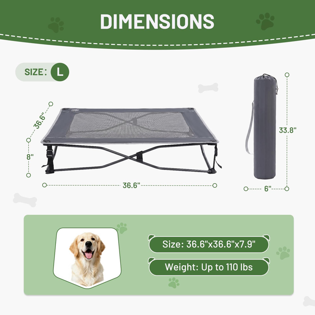Elevated Cooling Dog Bed with Breathable Mesh R913591