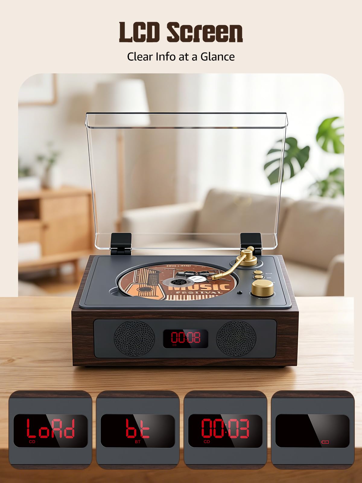 Portable CD Player with Built-in Speakers Bluetooth I300