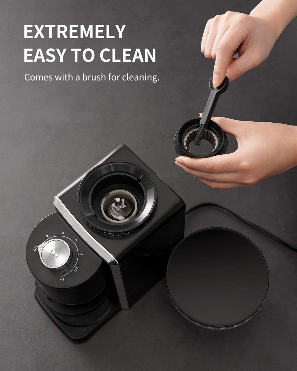 Conical Burr Electric Coffee Grinder 35 Settings Black Y88921