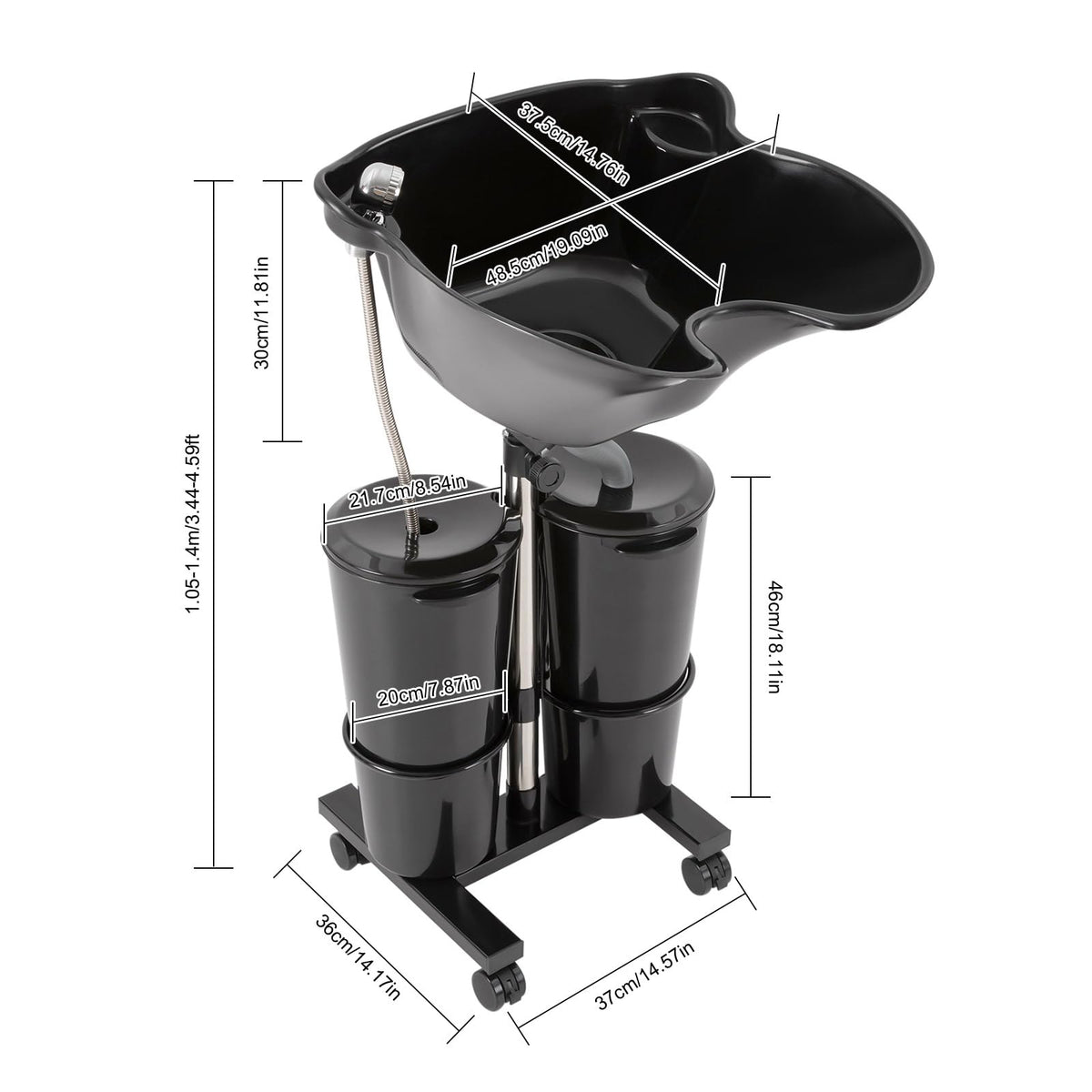 Portable Shampoo Bowl with Electric Pump and Foot Pedal U4063