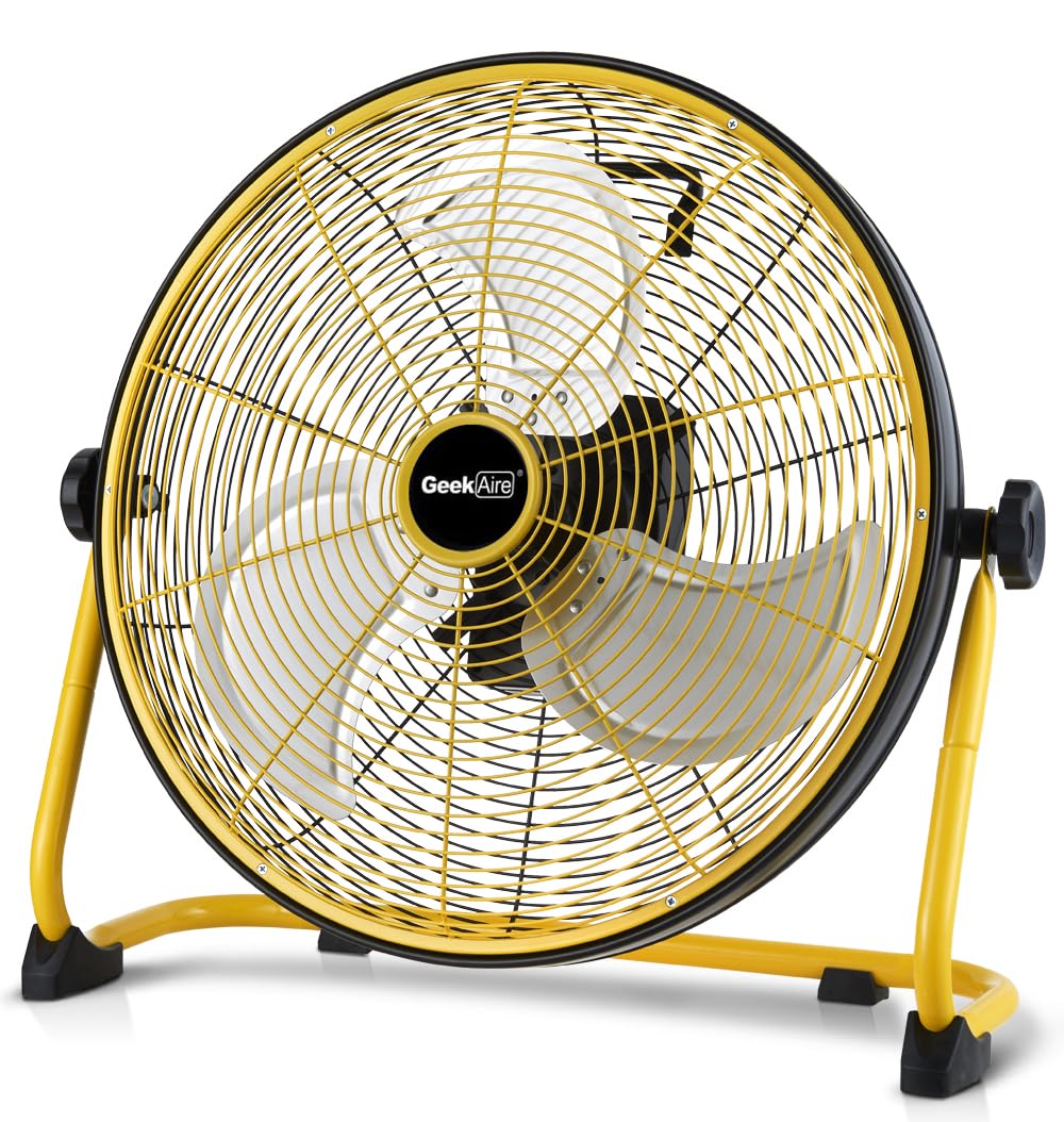 20" Portable Battery Operated Metal Floor Fan S164