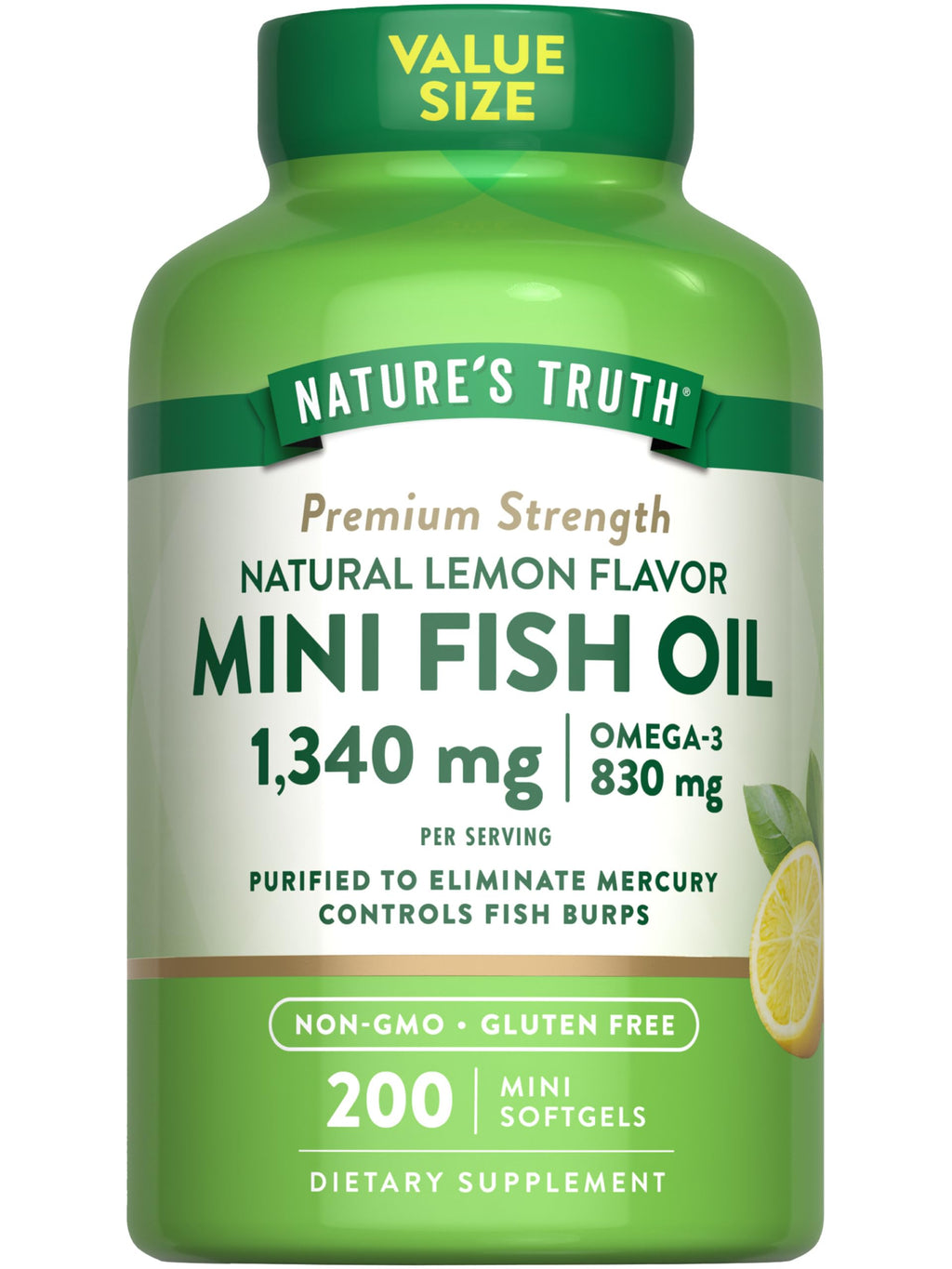 Fish Oil Omega 3 1340 mg 200 Mini Softgels H45822
