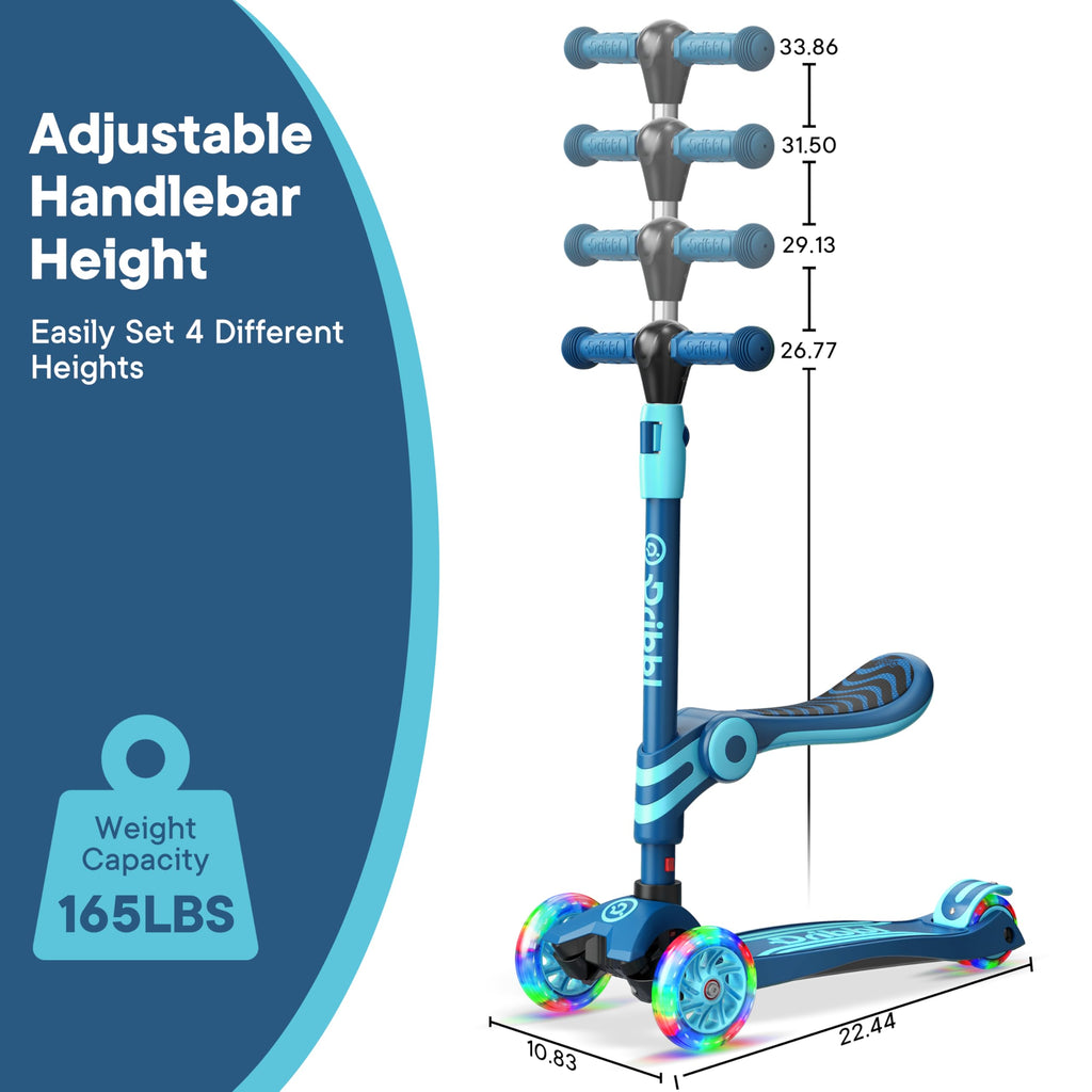 Blue 3 Wheel Scooter with Seat for Kids B45959