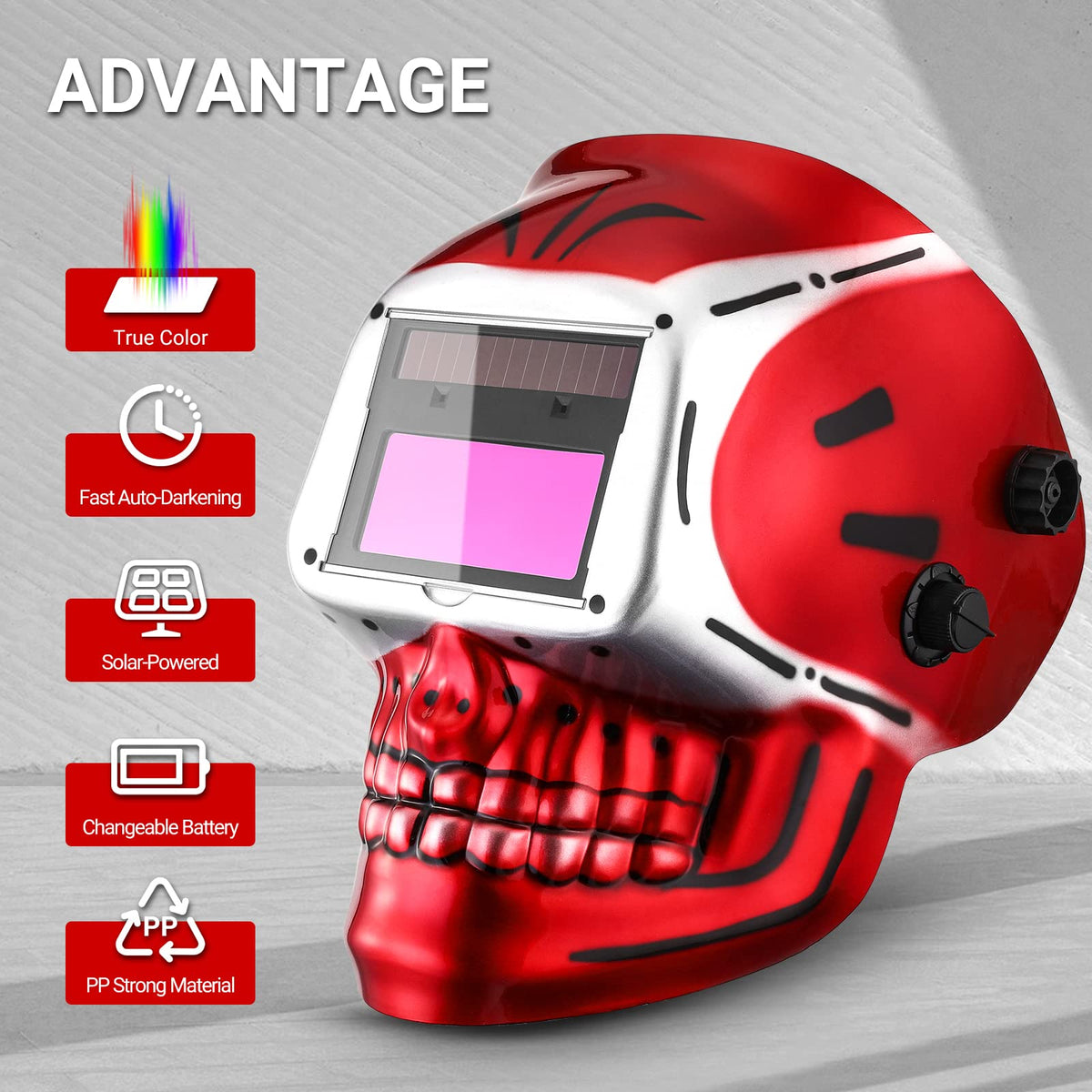 Auto Darkening Solar Powered Welding Helmet F974