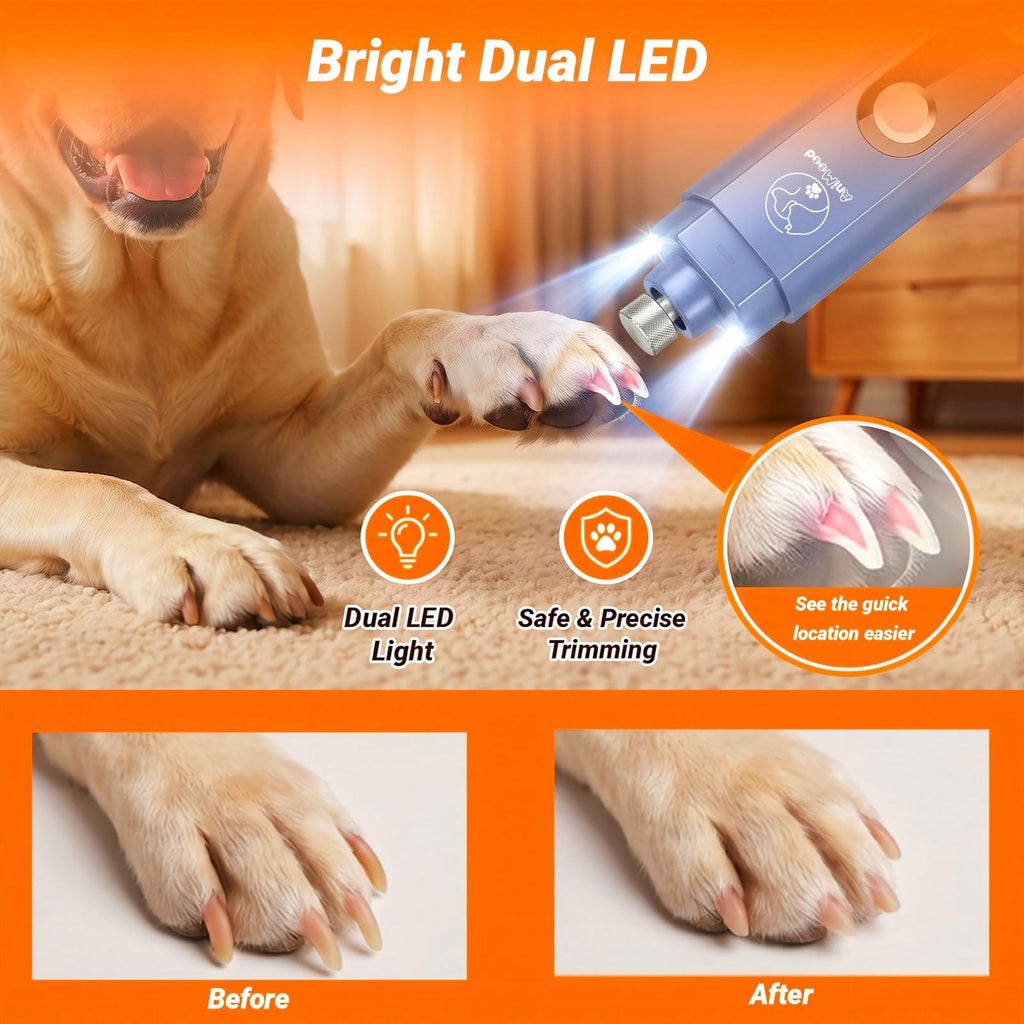 5-Speed Ultra Quiet Dog Nail Grinder with LED Light O663913