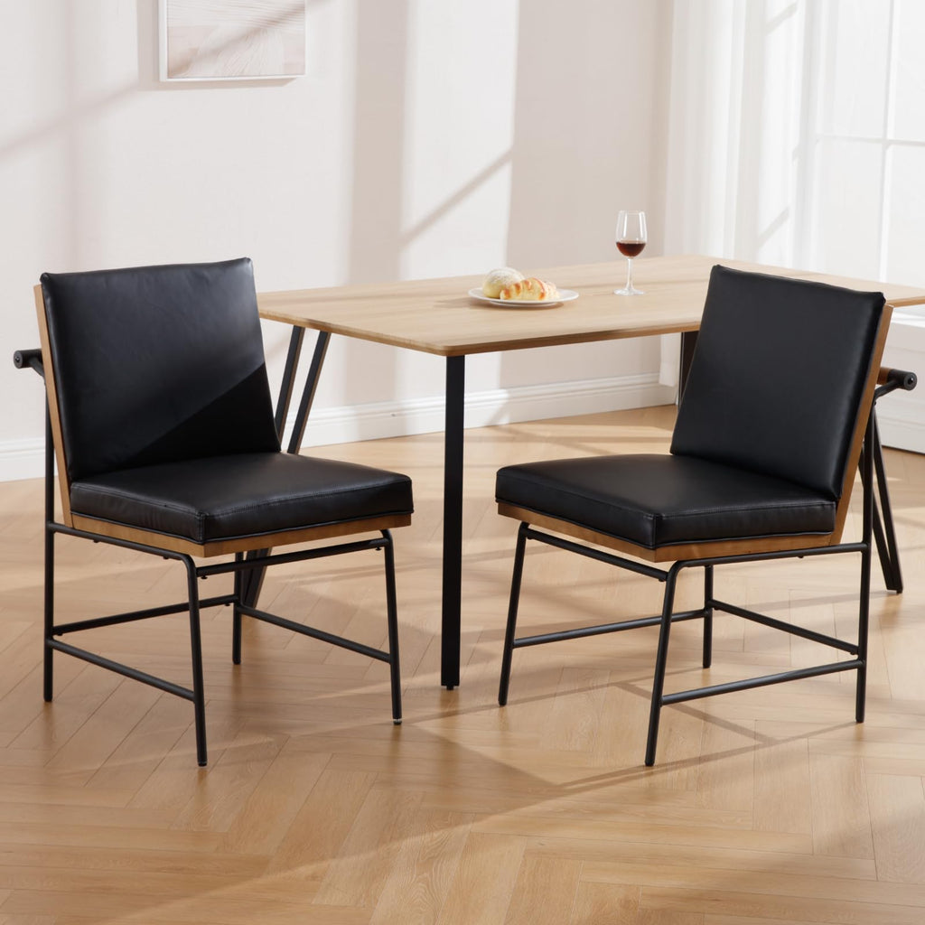 Black PU Dining Chairs Set of 2 I902