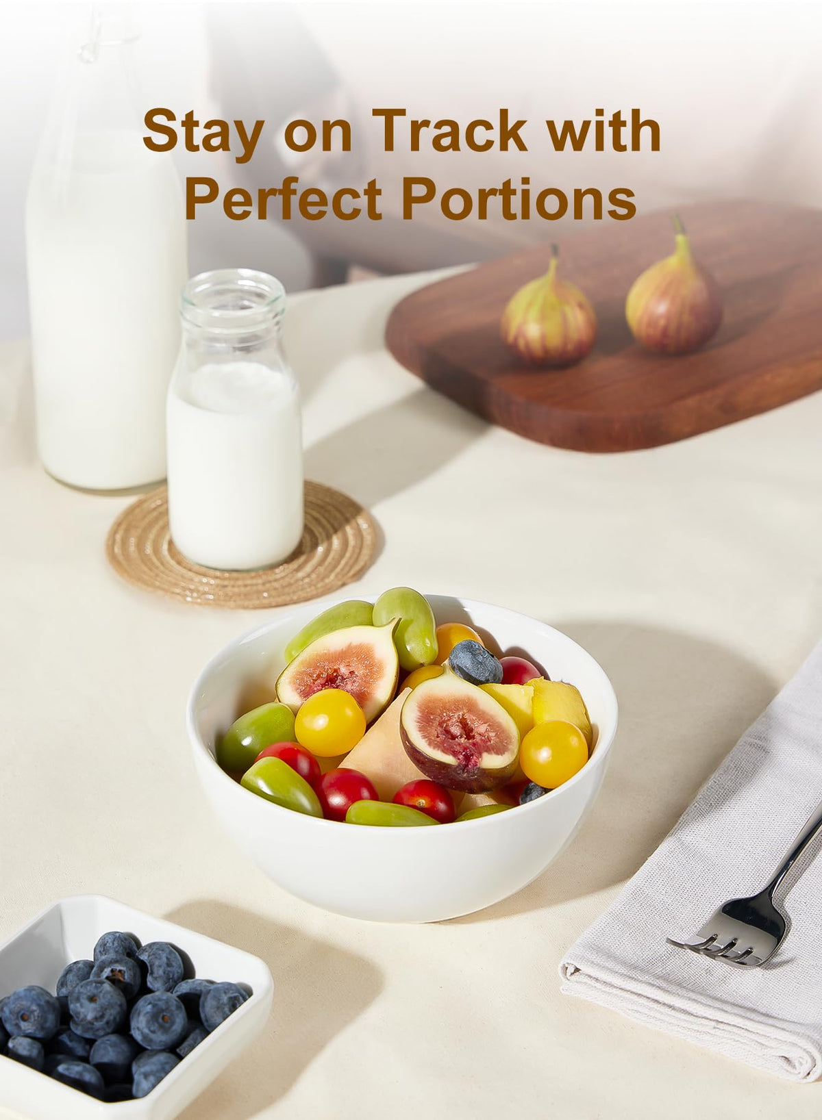 White Ceramic Bowls Set of 4 Z91630