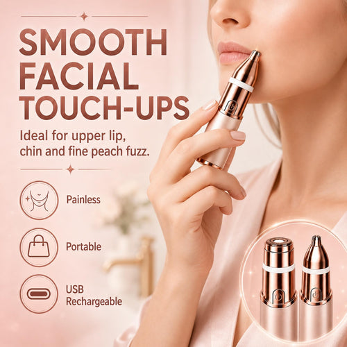 2-in-1 Facial Hair Remover & Eyebrow Trimmer with LED Light L8109