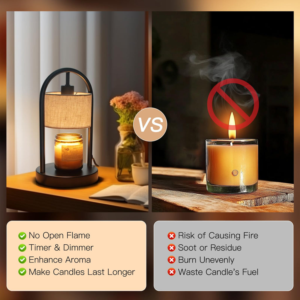 Dimmable Candle Warmer Lamp with Timer and 2 Bulbs E375