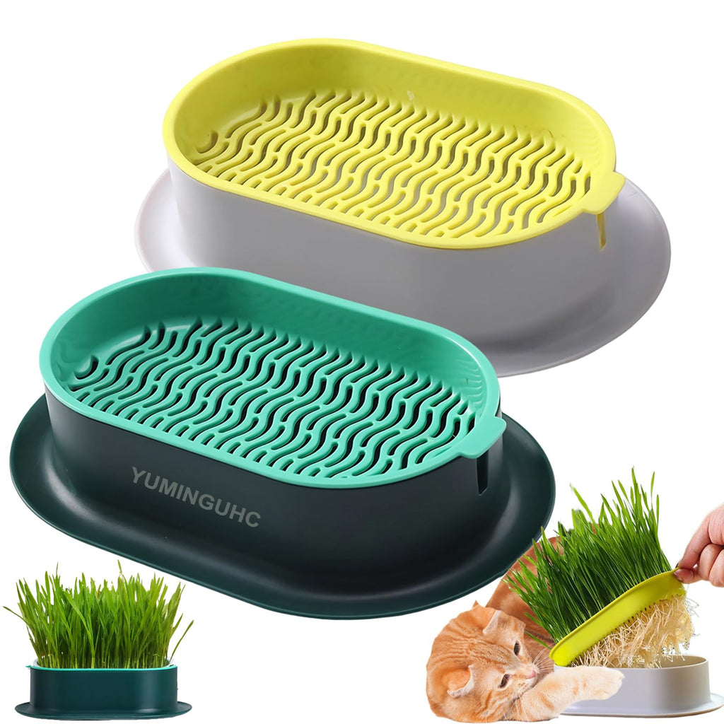 2Pcs Cat Grass Planter Hydroponic Growing Kit W8740