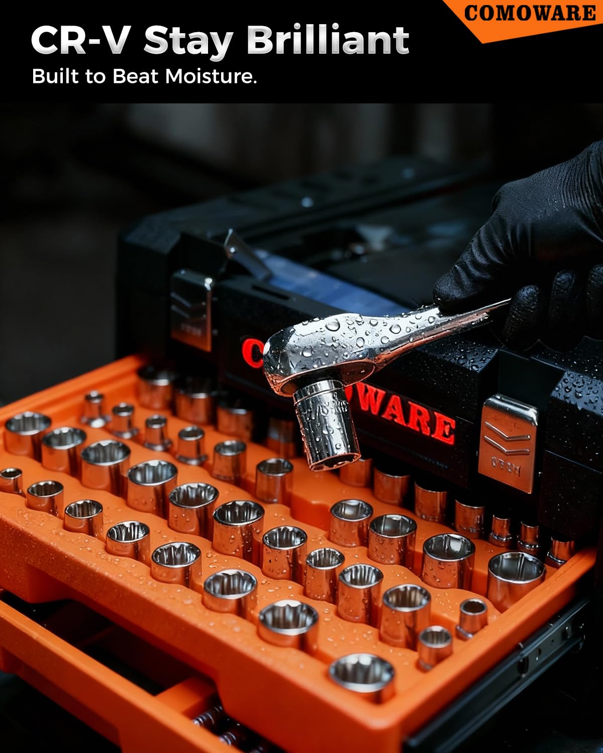320-Piece Mechanic Tool Set with Case, 1/4" 3/8" 1/2" Drive SAE & Metric Socket Wrench Set, CR-V Steel X291365
