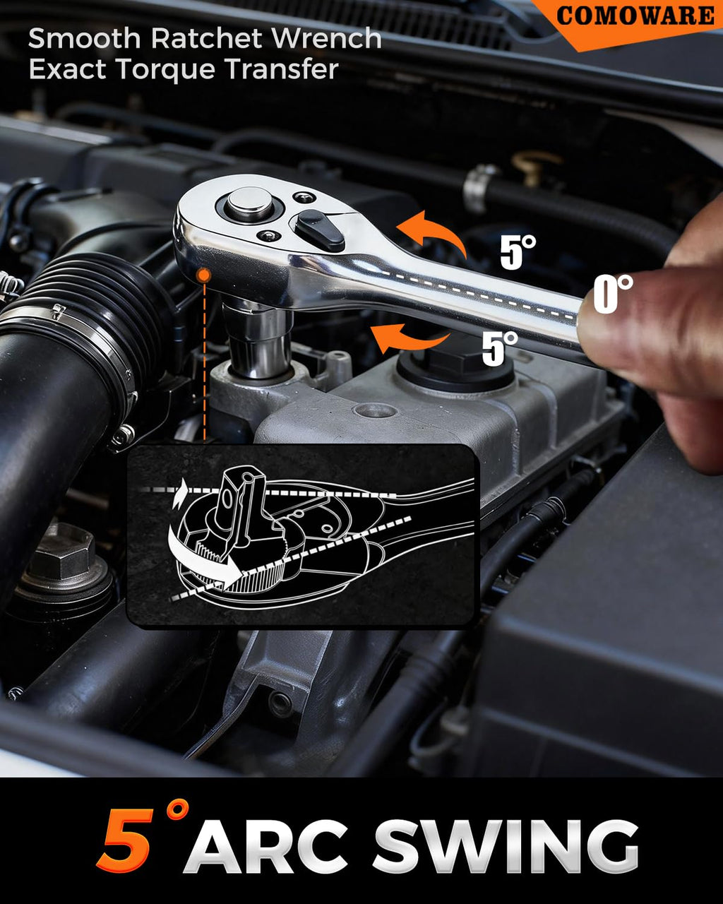320-Piece Mechanic Tool Set with Case, 1/4" 3/8" 1/2" Drive SAE & Metric Socket Wrench Set, CR-V Steel X291365