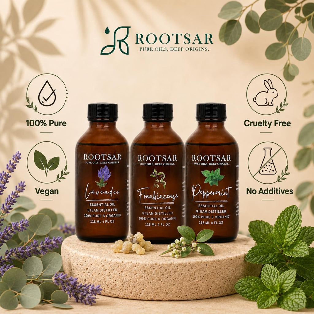 3 Pack Lavender Frankincense Peppermint Essential Oils 4 Fl Oz E424350