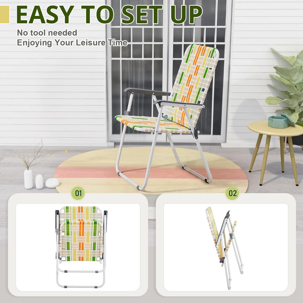 Set of 2 Webbed Folding Beach Chairs J4527
