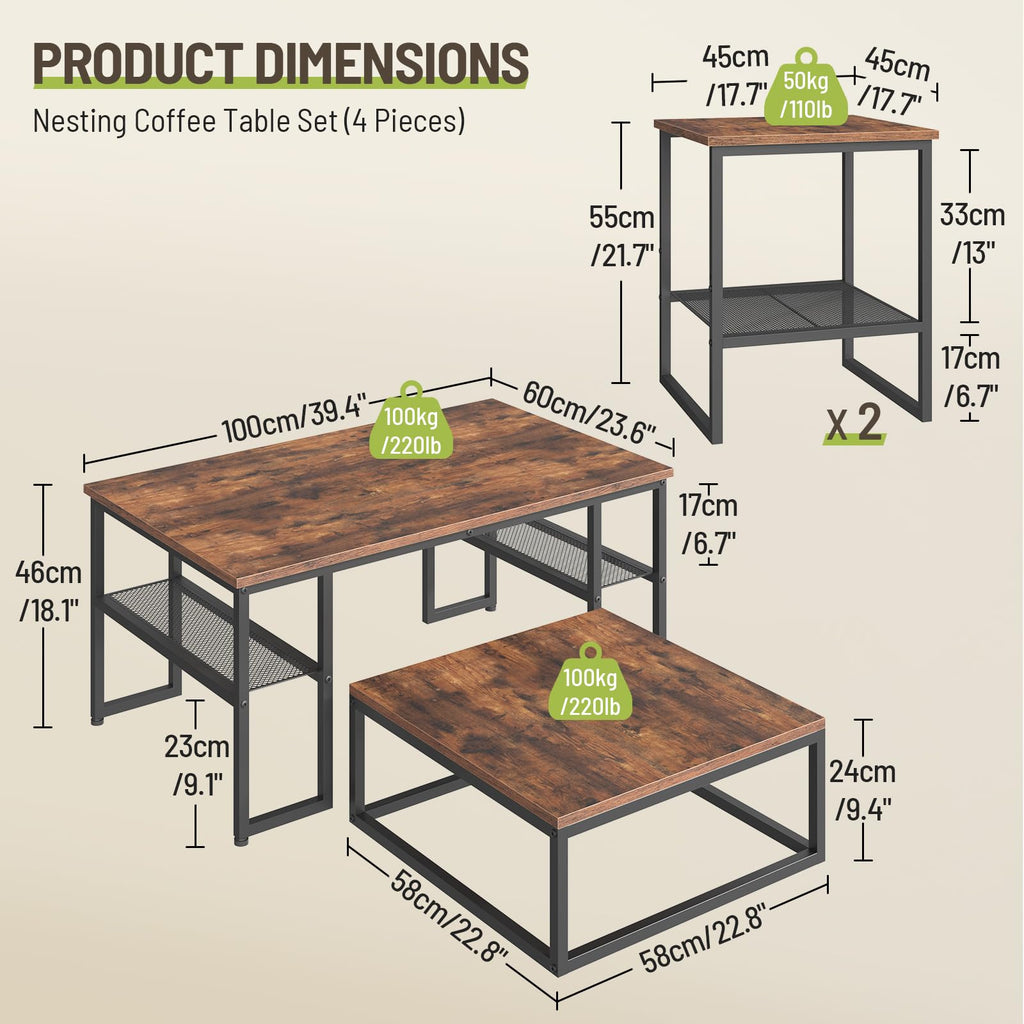 Coffee Table Set of 4 X658
