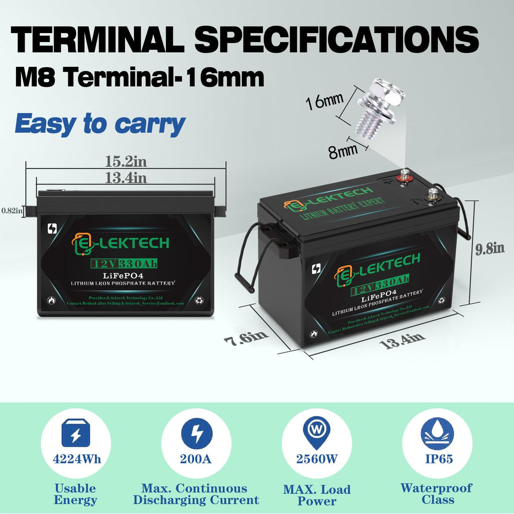 12V 330Ah LiFePO4 Lithium Battery K54657